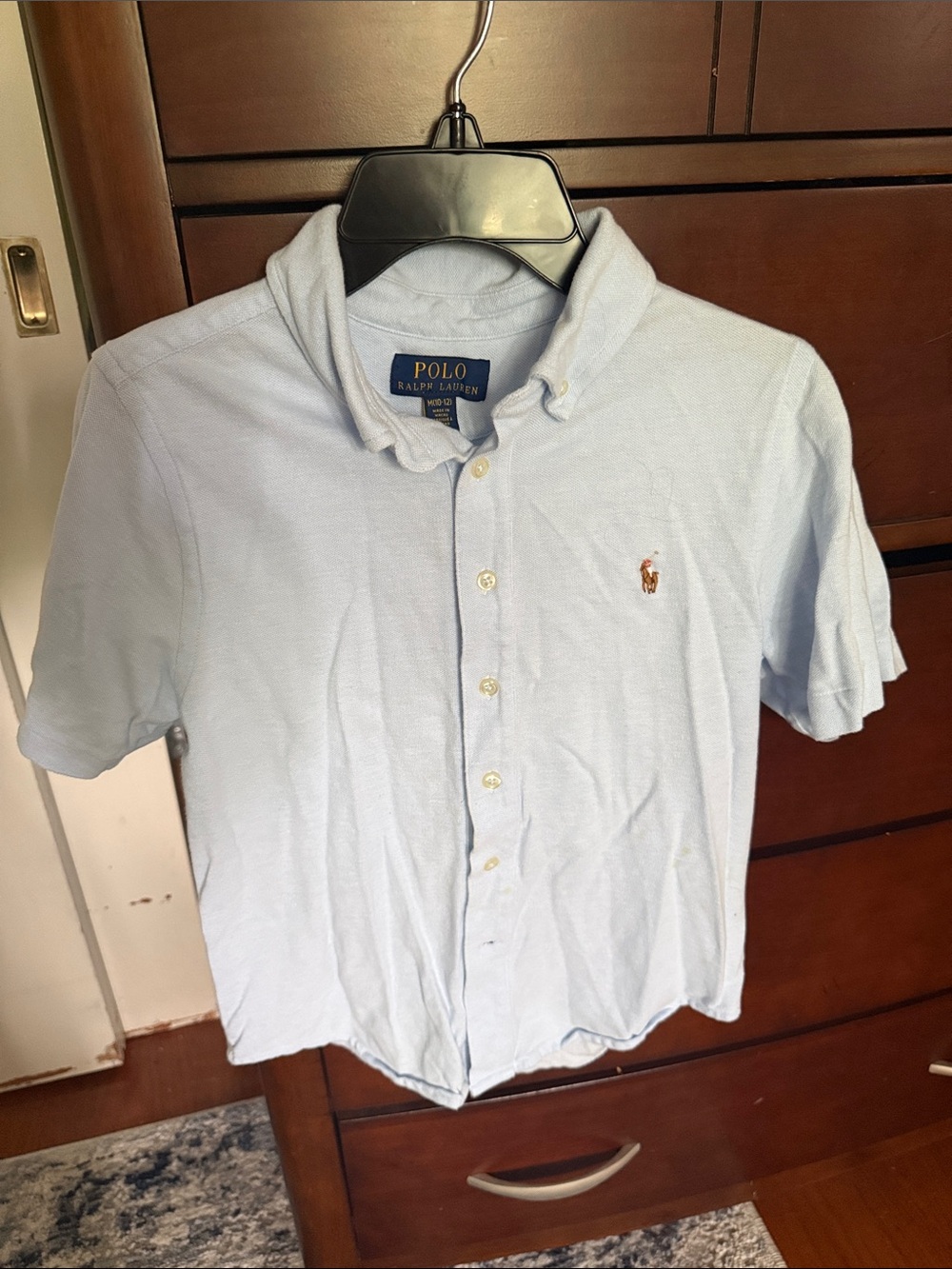 Polo by Ralph Lauren Light Blue Short-Sleeve Button-Down Polo Shirt